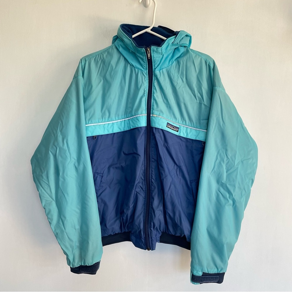 Vintage 90s Patagonia Made in Hong Kong H2NO Blue Water Repellent Zip Up Size L